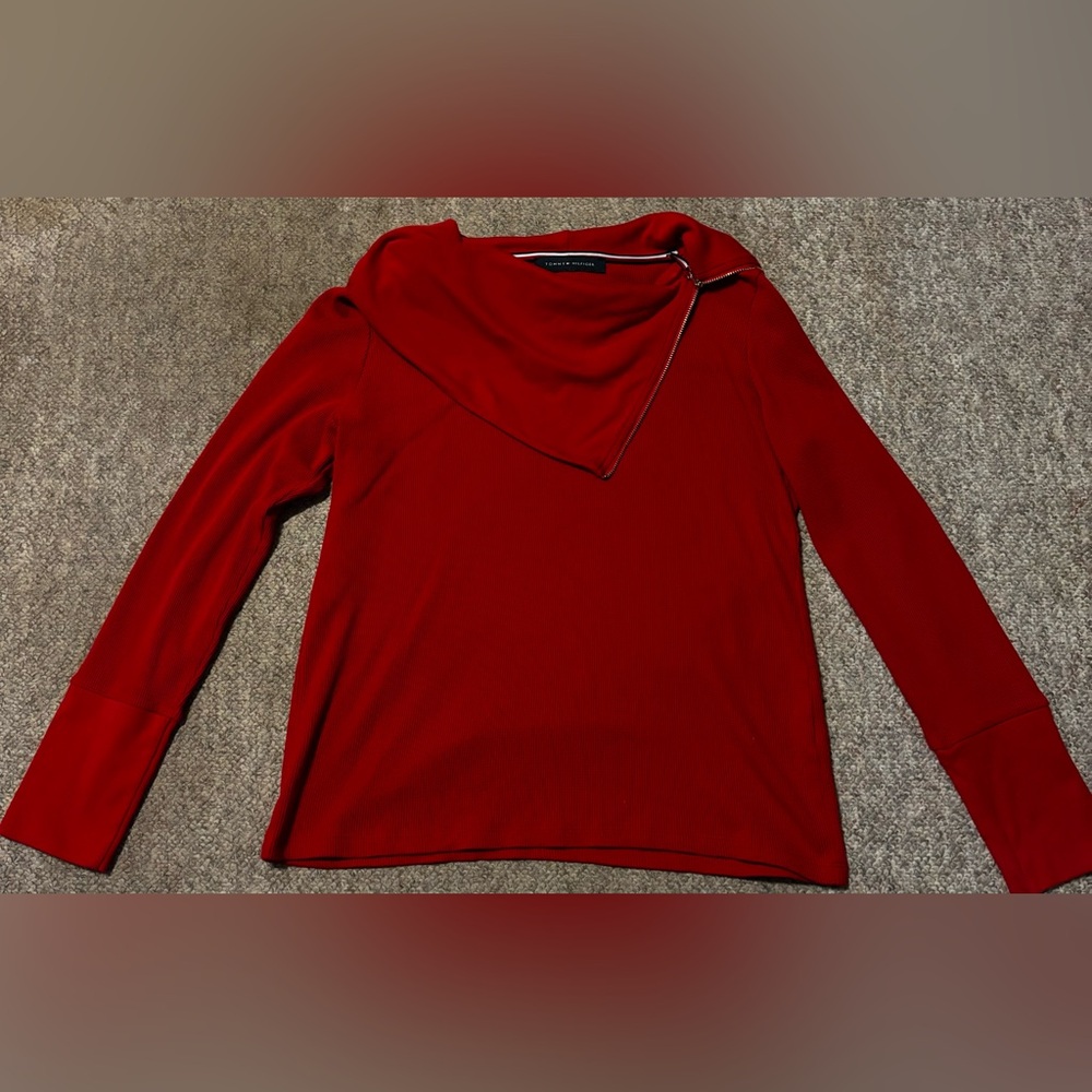 Red Cowl Neck Sweater